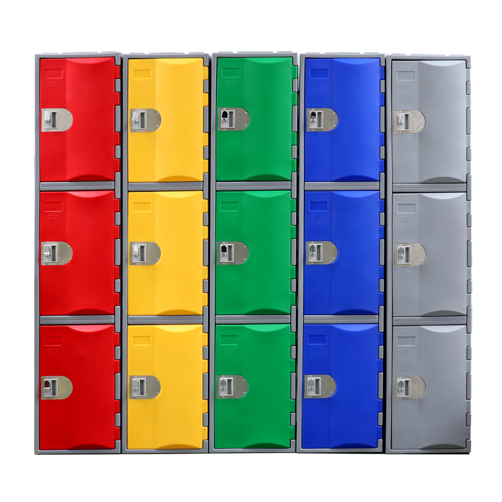 heavy duty plastic locker 3 door bank