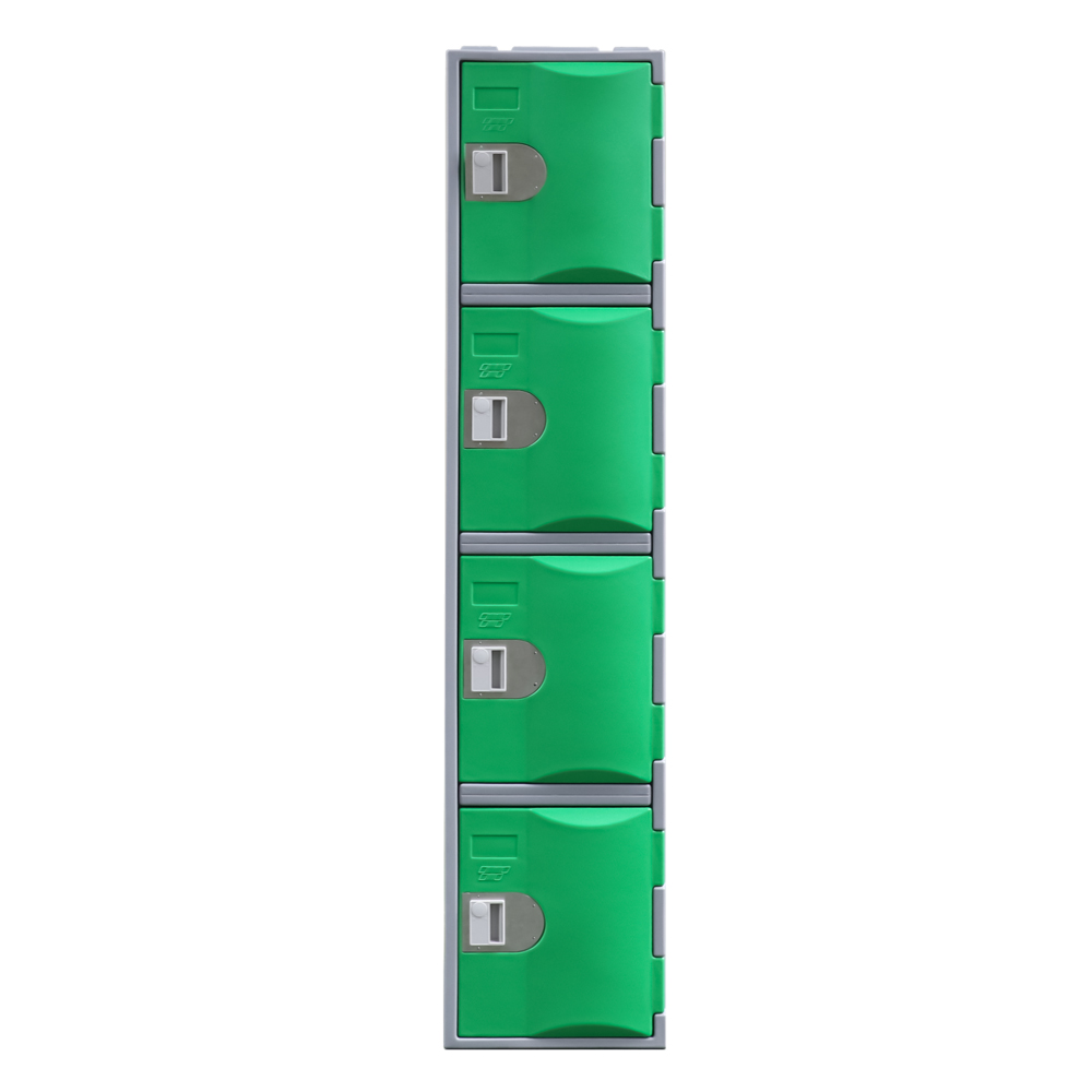 heavy duty plastic locker 4 door green