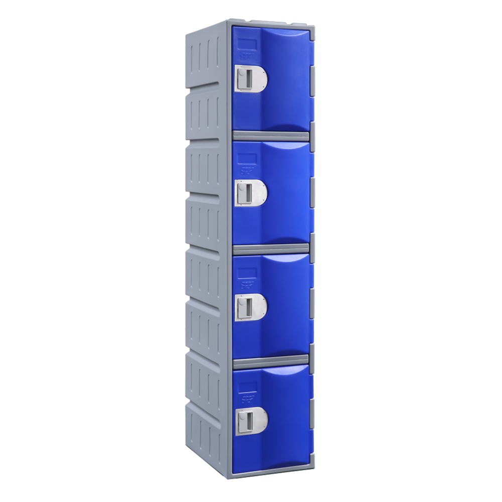 heavy duty plastic locker 4 door blue