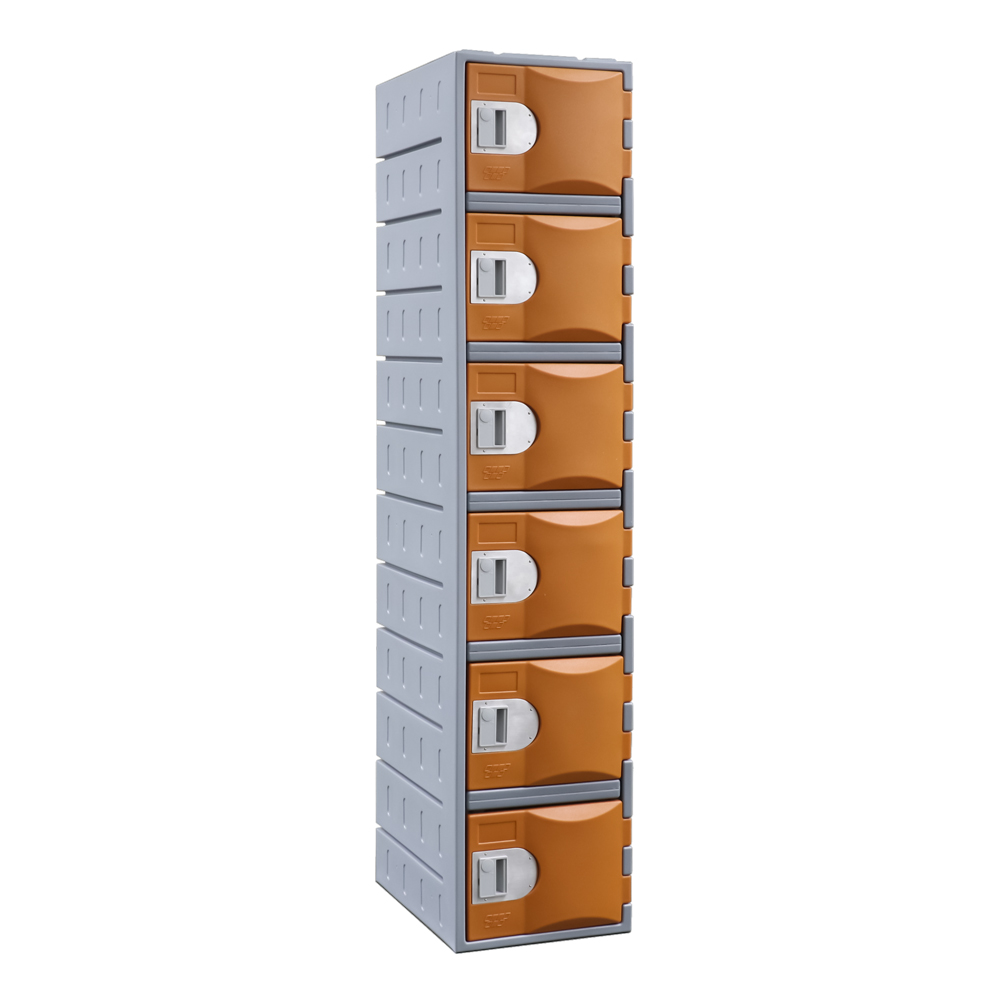 Heavy duty plastic locker 6 door coffee