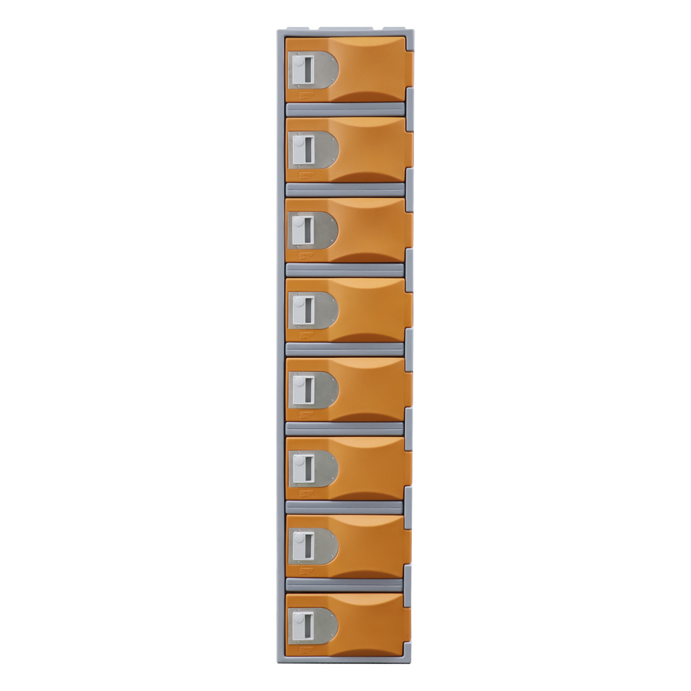 Heavy duty plastic locker 8 door coffee