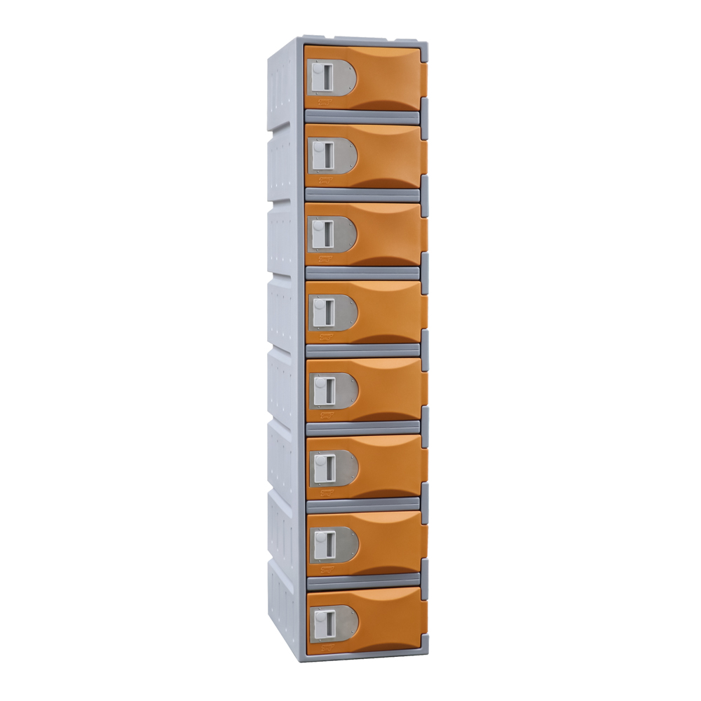 Heavy duty plastic locker 8 door coffee