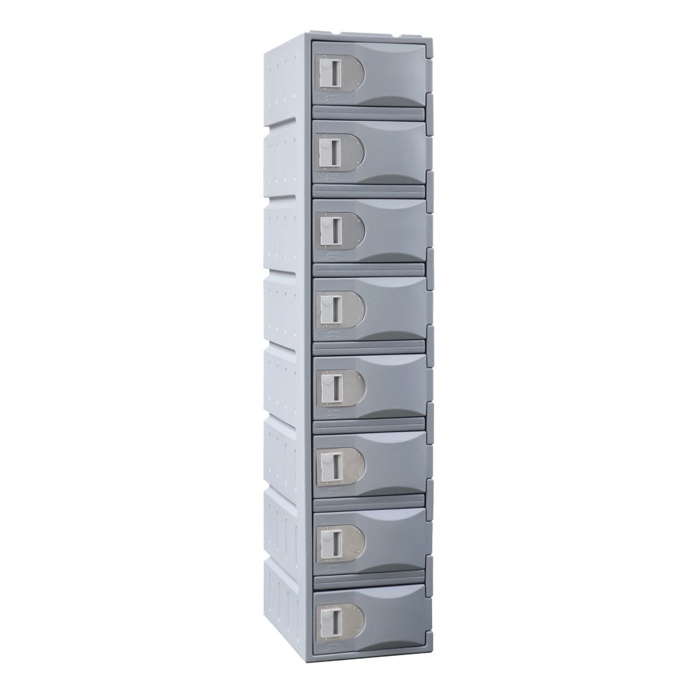 Heavy duty plastic locker 8 door grey