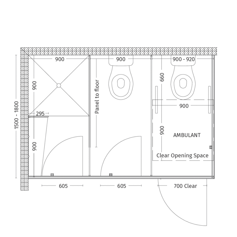 Contemporary Cubicle Partition Line Drawing