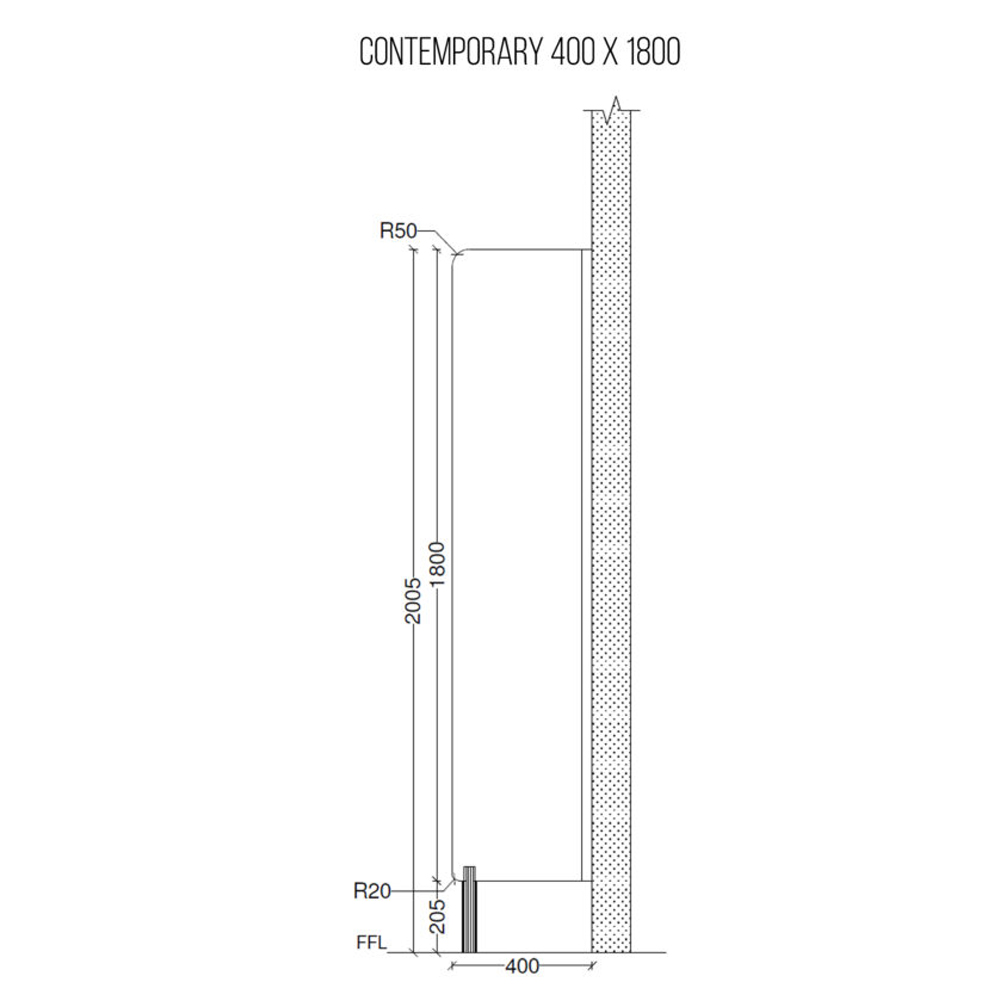 Contemporary Modesty Panel Line Drawing