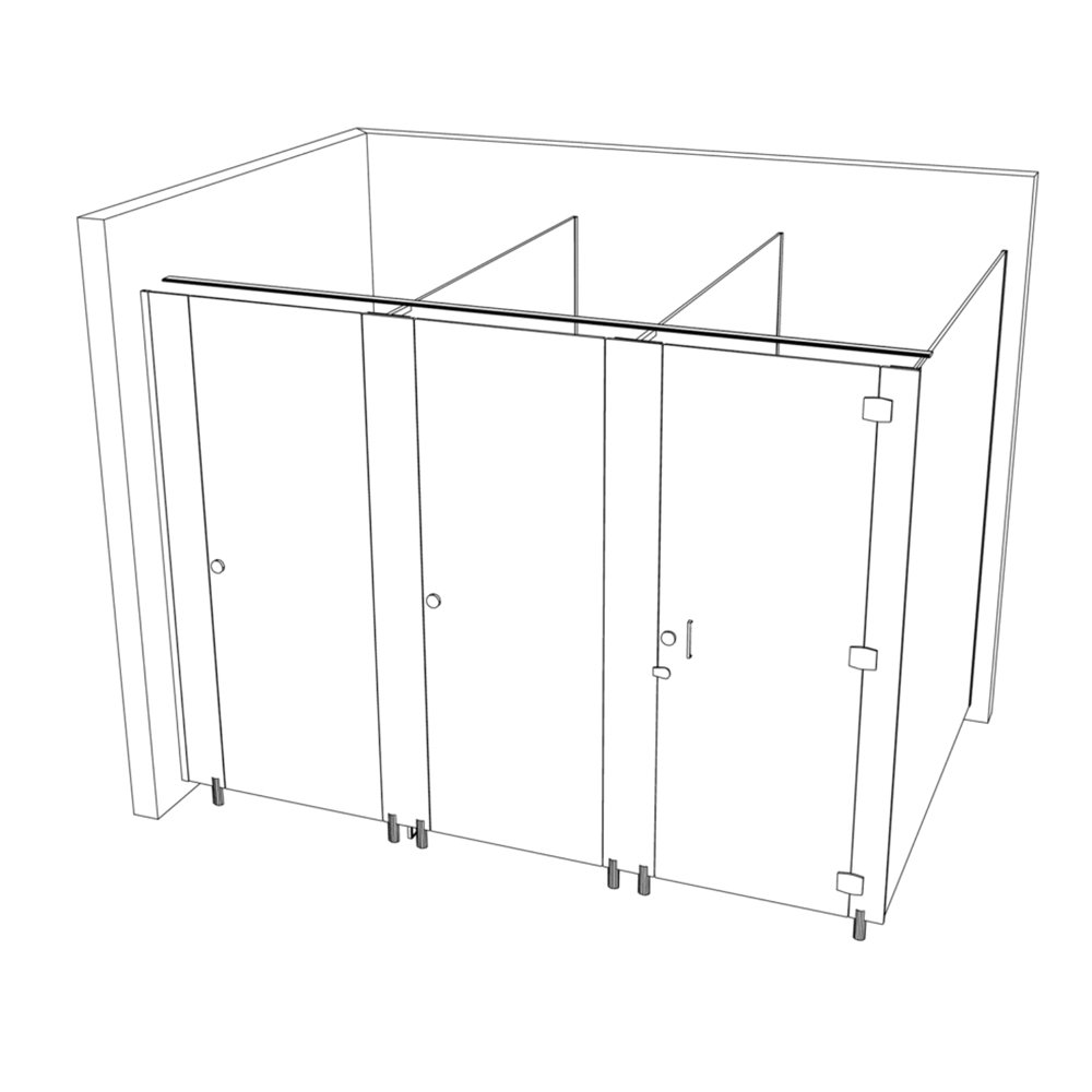 Elegante Cubicle Partition Line Drawing