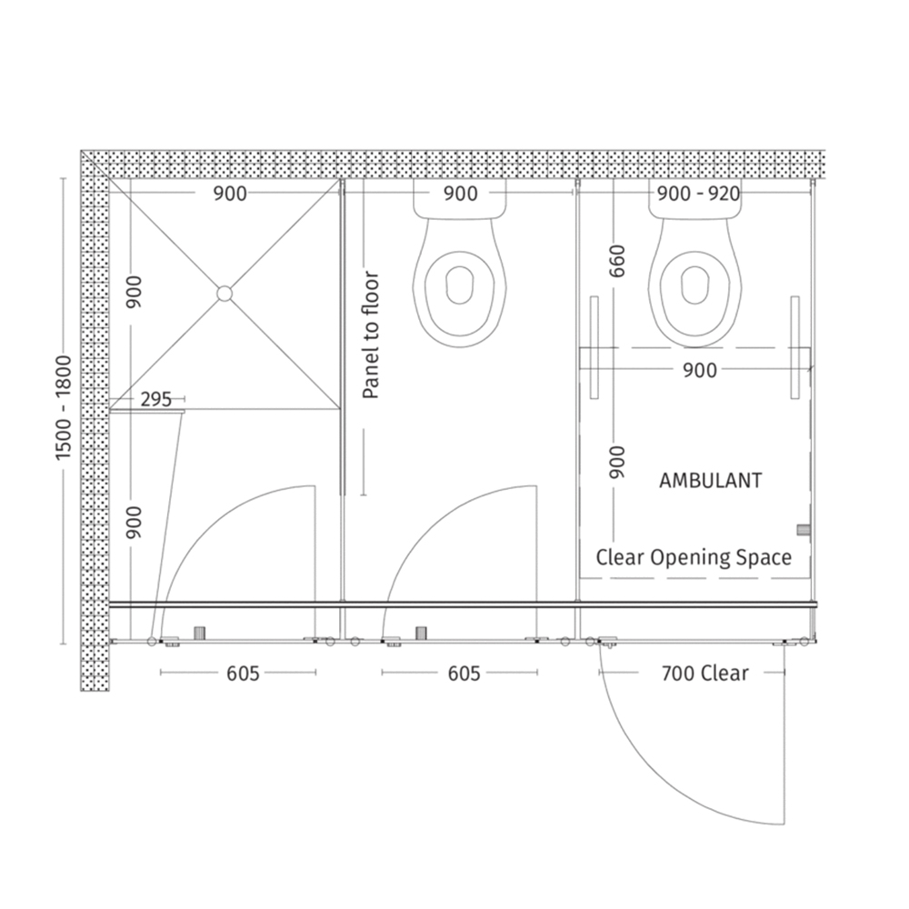 Elegante Cubicle Partition Line Drawing