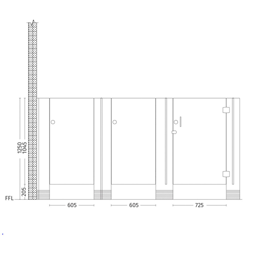 Kindy Cubicle Partition Line Drawing