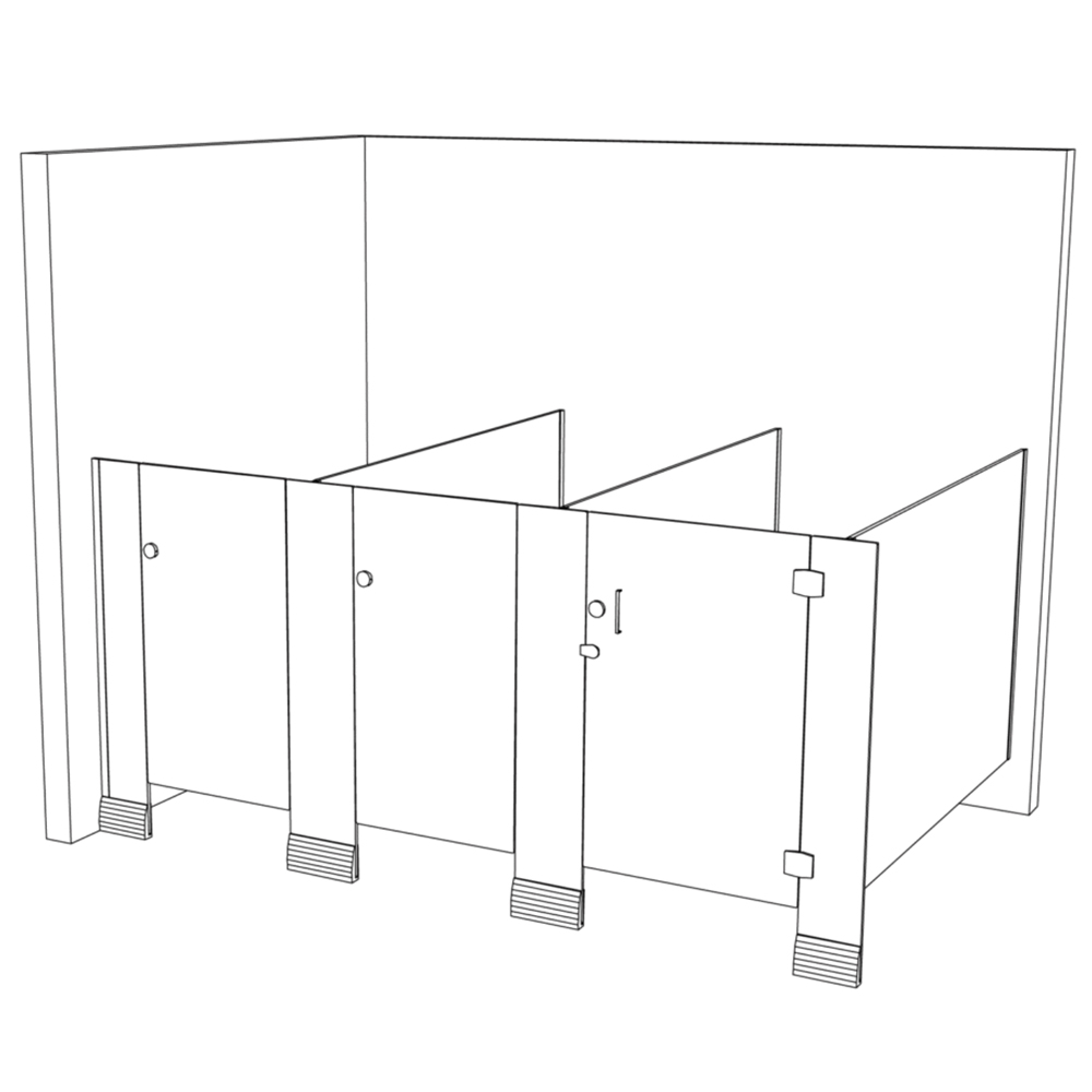 Kindy Cubicle Partition Line Drawing