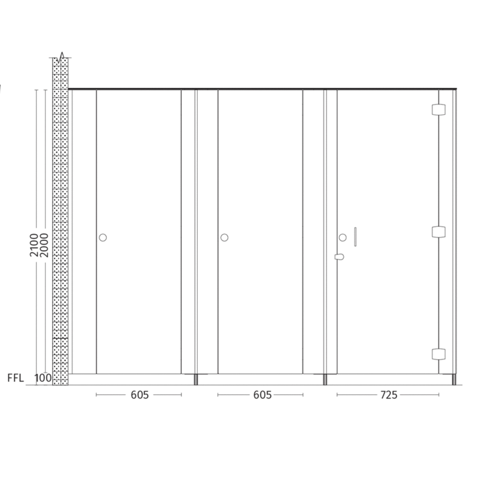 Latitude Cubicle Partition Line Drawing