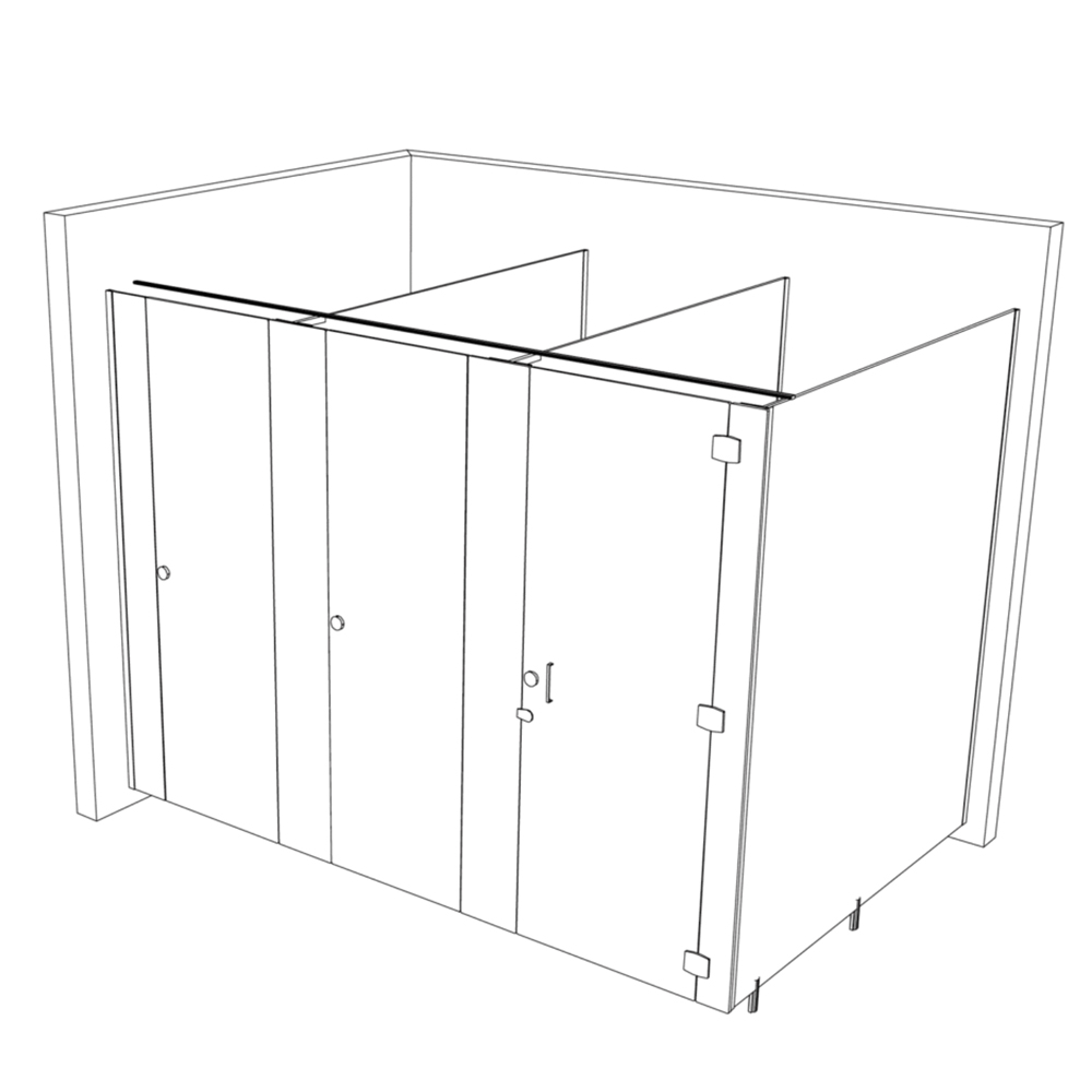 Latitude Cubicle Partition Line Drawing