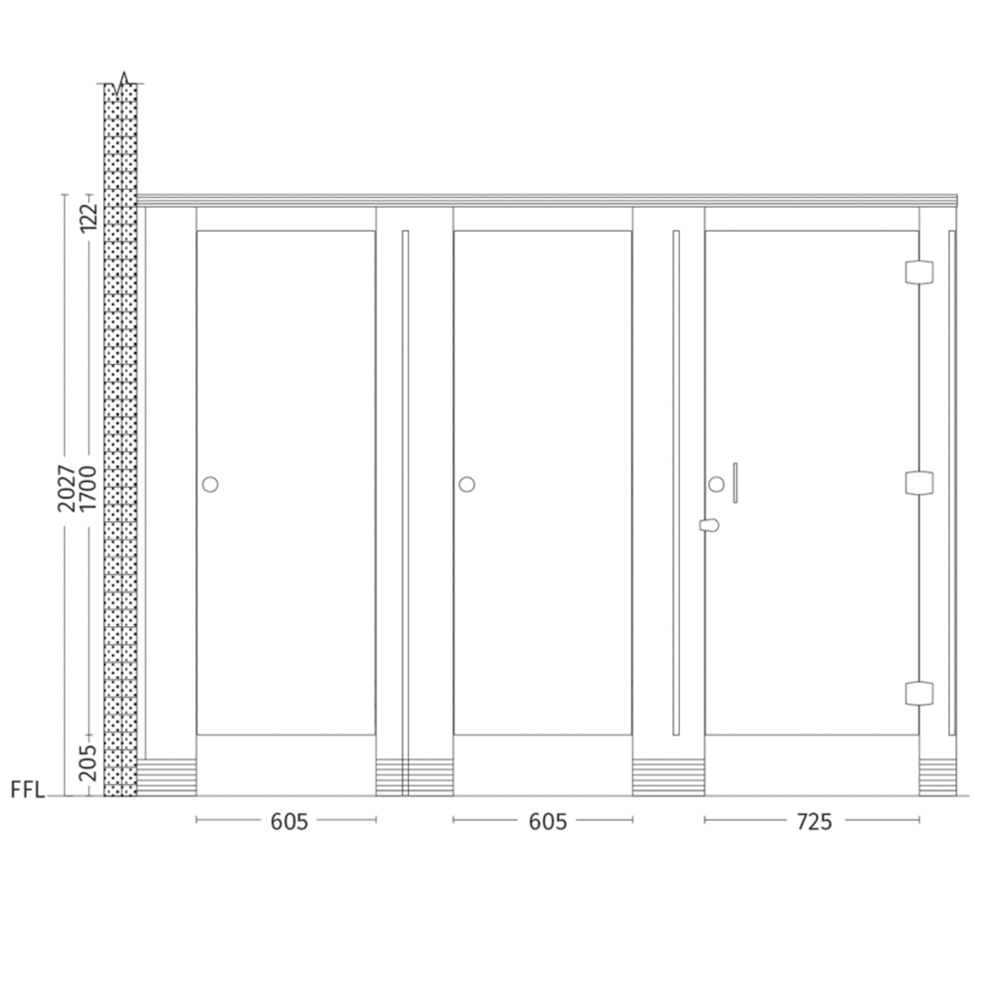 Pinnacle Cubicle Partition Line Drawing