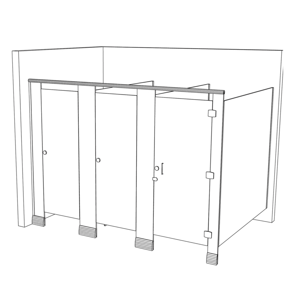 Pinnacle Cubicle Partition Line Drawing