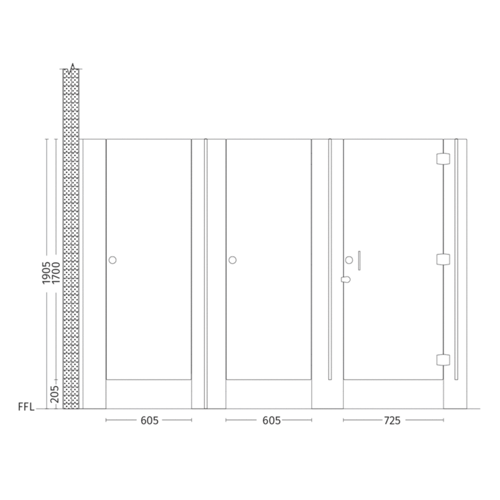Provance Cubicle Partition Line Drawing