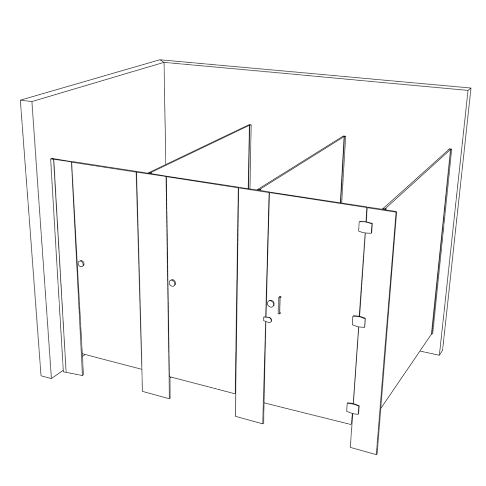 Provance Cubicle Partition Line Drawing