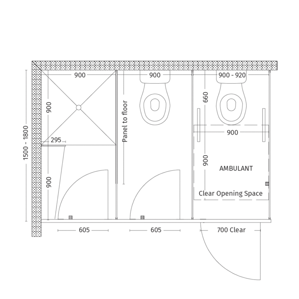 Regent Cubicle Partition Line Drawing