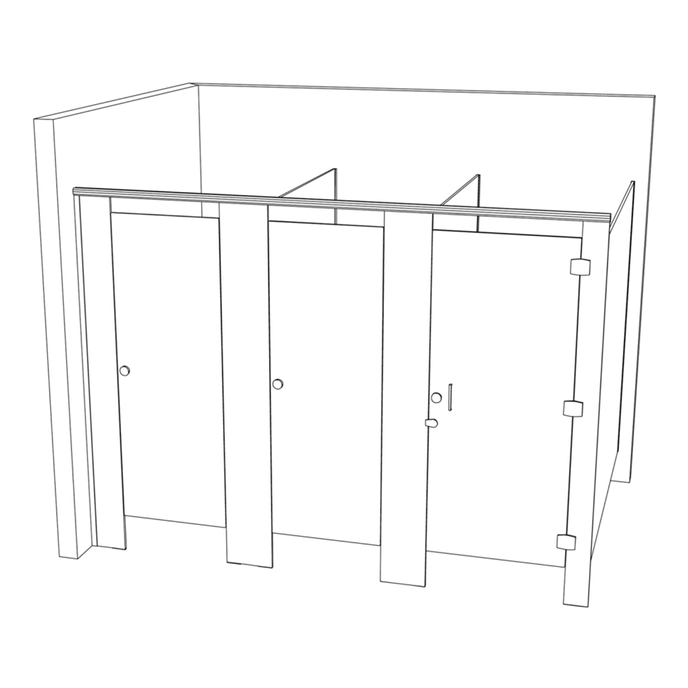 Regent Cubicle Partition Line Drawing