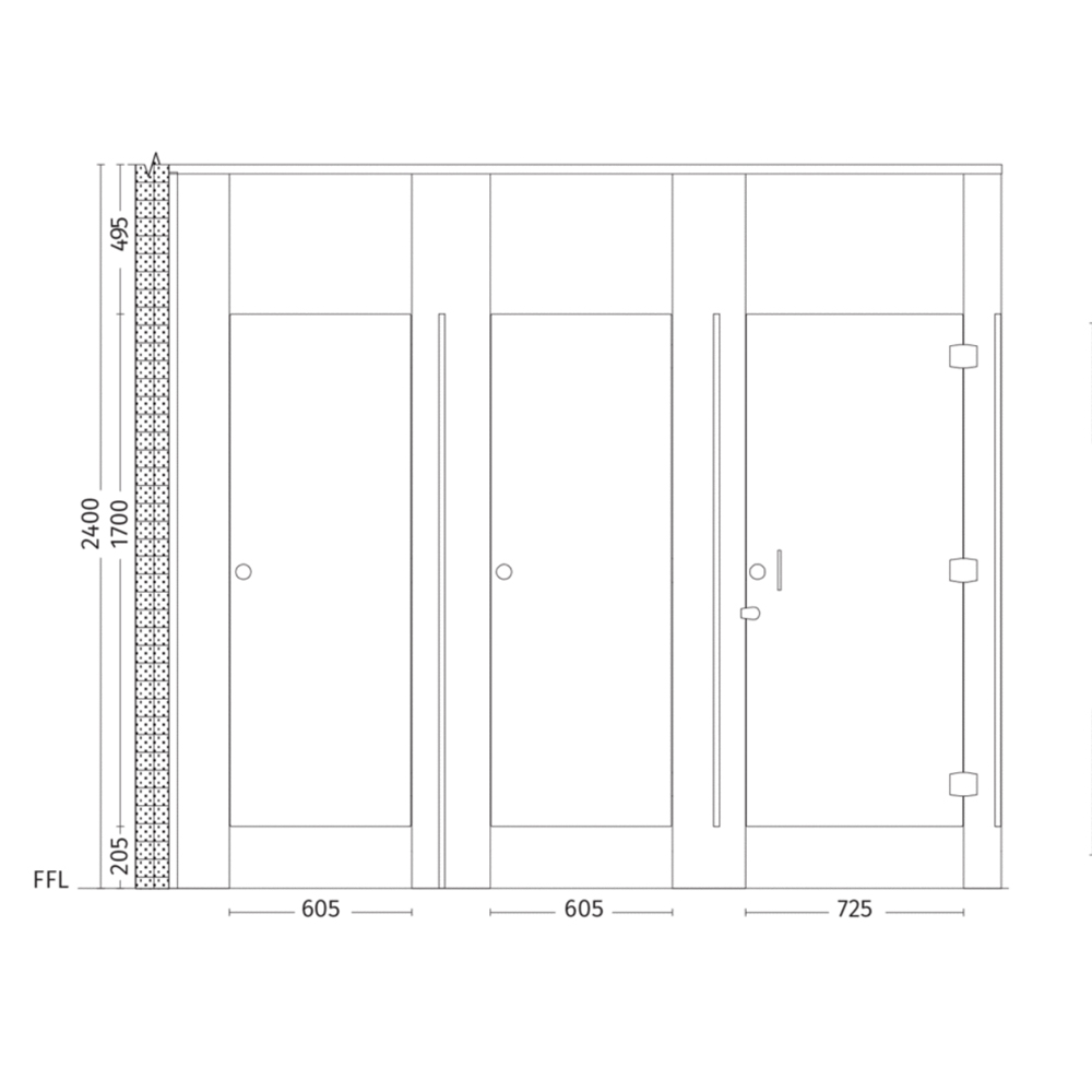 Windsor Cubicle Partition Line Drawing