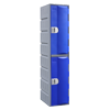 two door heavy duty plastic locker in blue