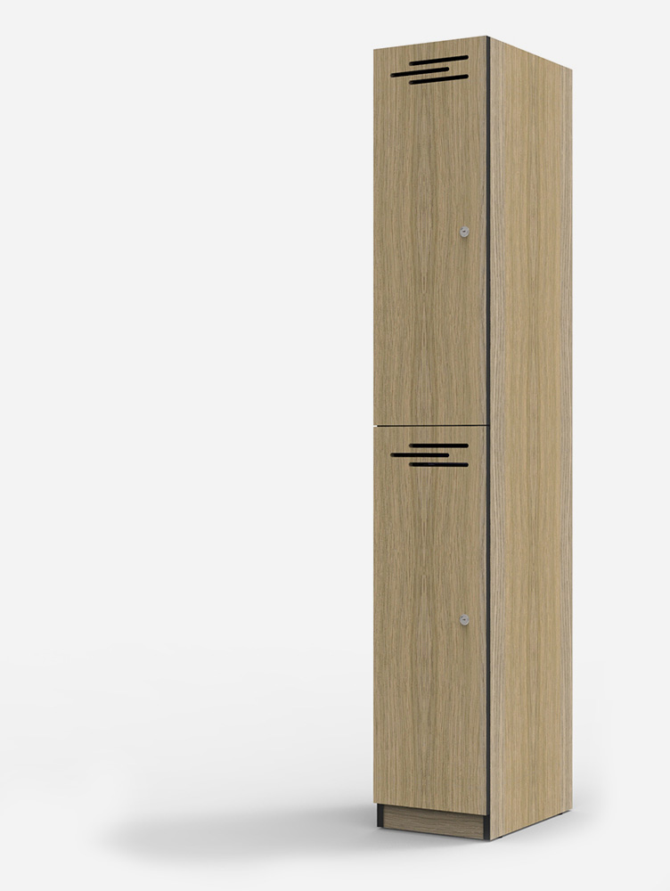 2 door Melamine Locker in oak