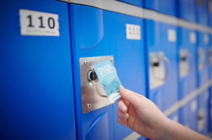 wireless access card opening a locker