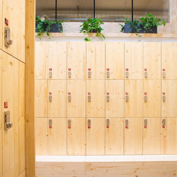 wooden lockers scene