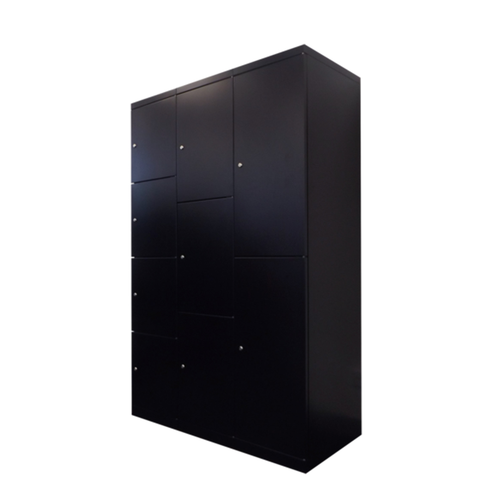 Steelco FLush Front Lockers bank in black