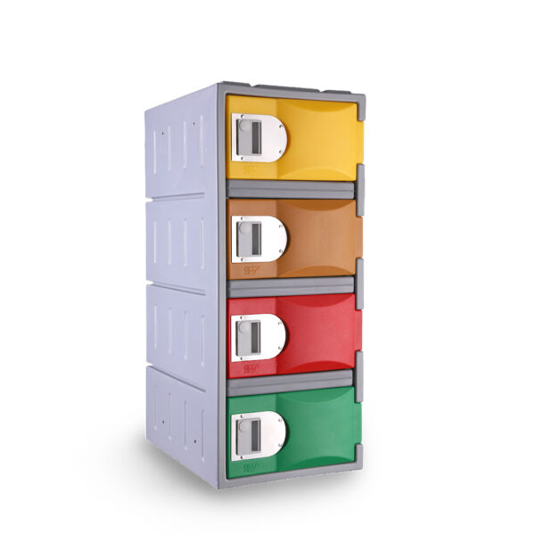 Steelco 4 Door Heavy Duty Plastic Locker - Half Height - Image 4