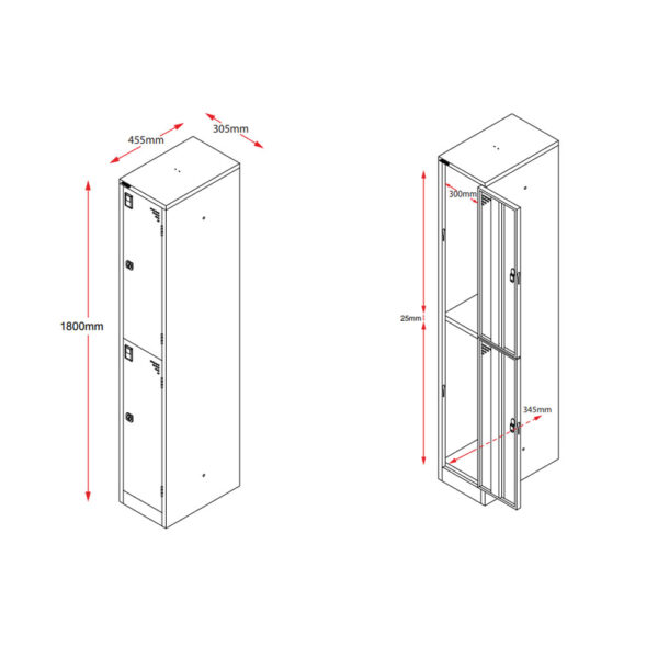 Go Steel Two Door Locker - Image 5