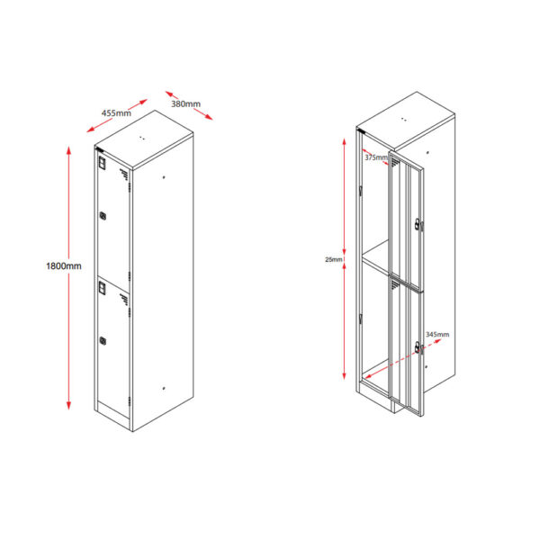 Go Steel Two Door Locker - Image 4